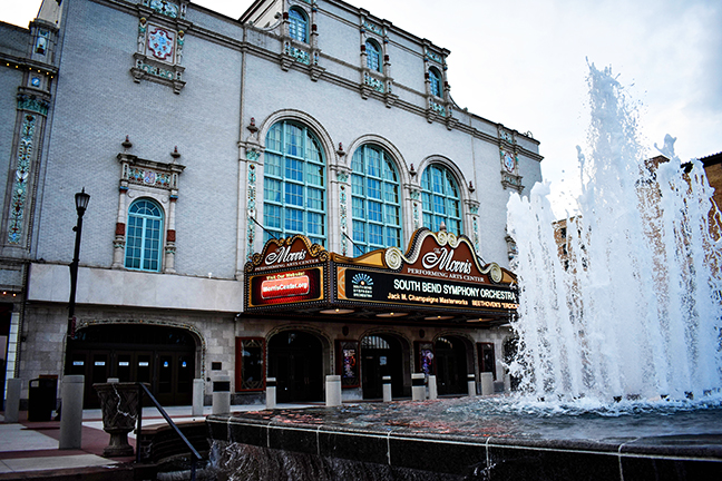 south bend theatre fountain