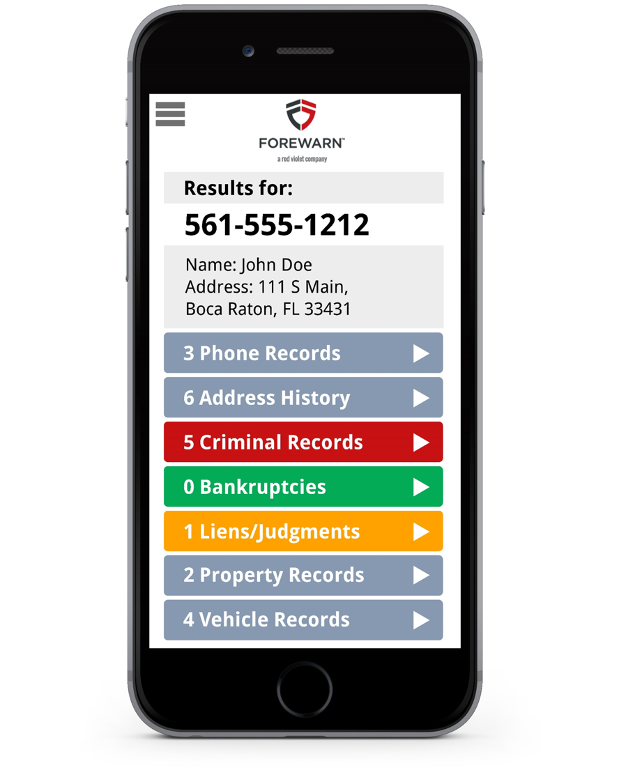 forewarn safety app on phone